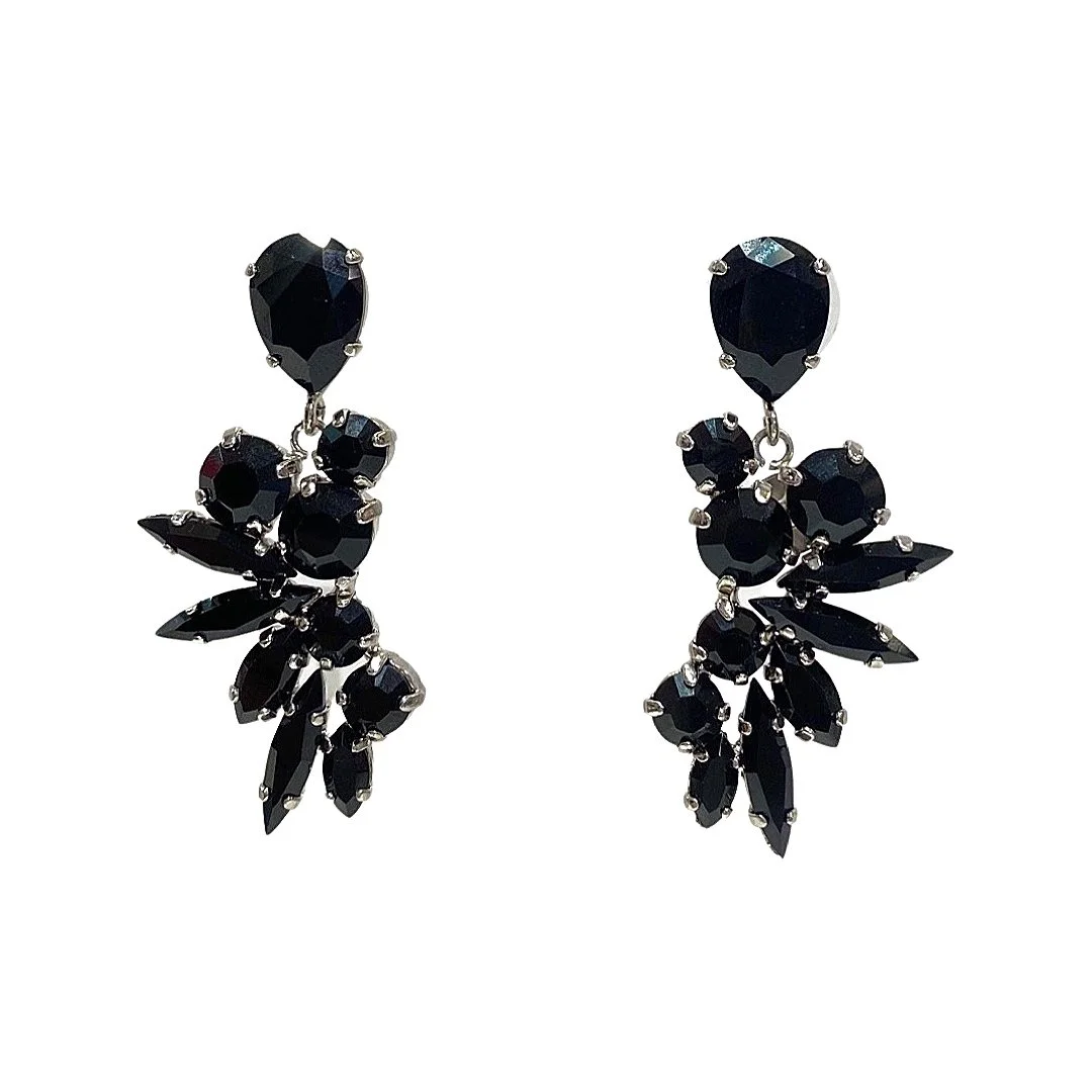 Dark silver earrings deals